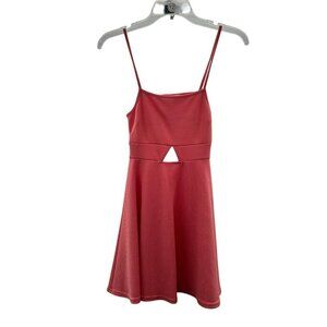 Oh My Love Sleeveless A-Line Textured Dress Pink Size XS Cut Outs Above Knee